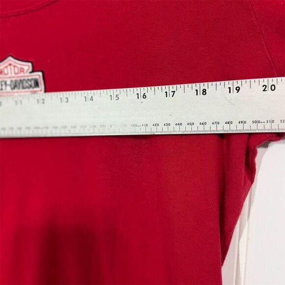 Harley-Davidson Red Long Sleeve Tee Women’s 1X Scoop Neck Milwaukee USA 2009 - Picture 4 of 9